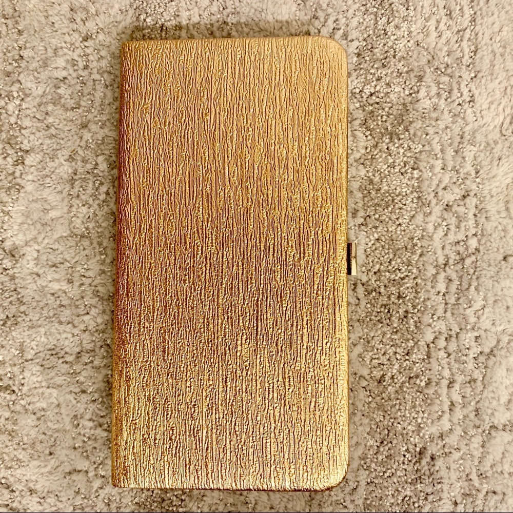 Rose gold box clutch with chain - NWT